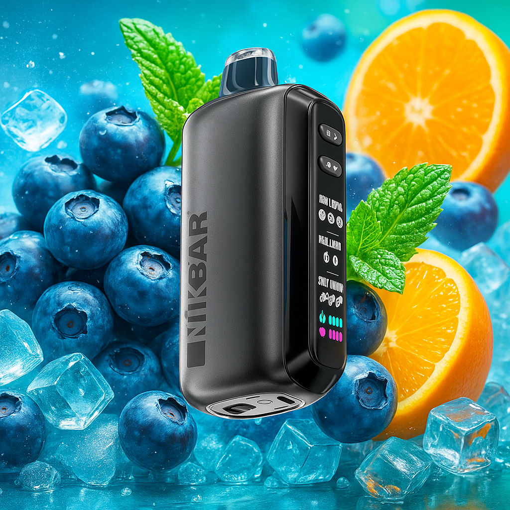 Pod descartable Nikbar Triple Chill 40000 Puffs Blueberry Mint Orange