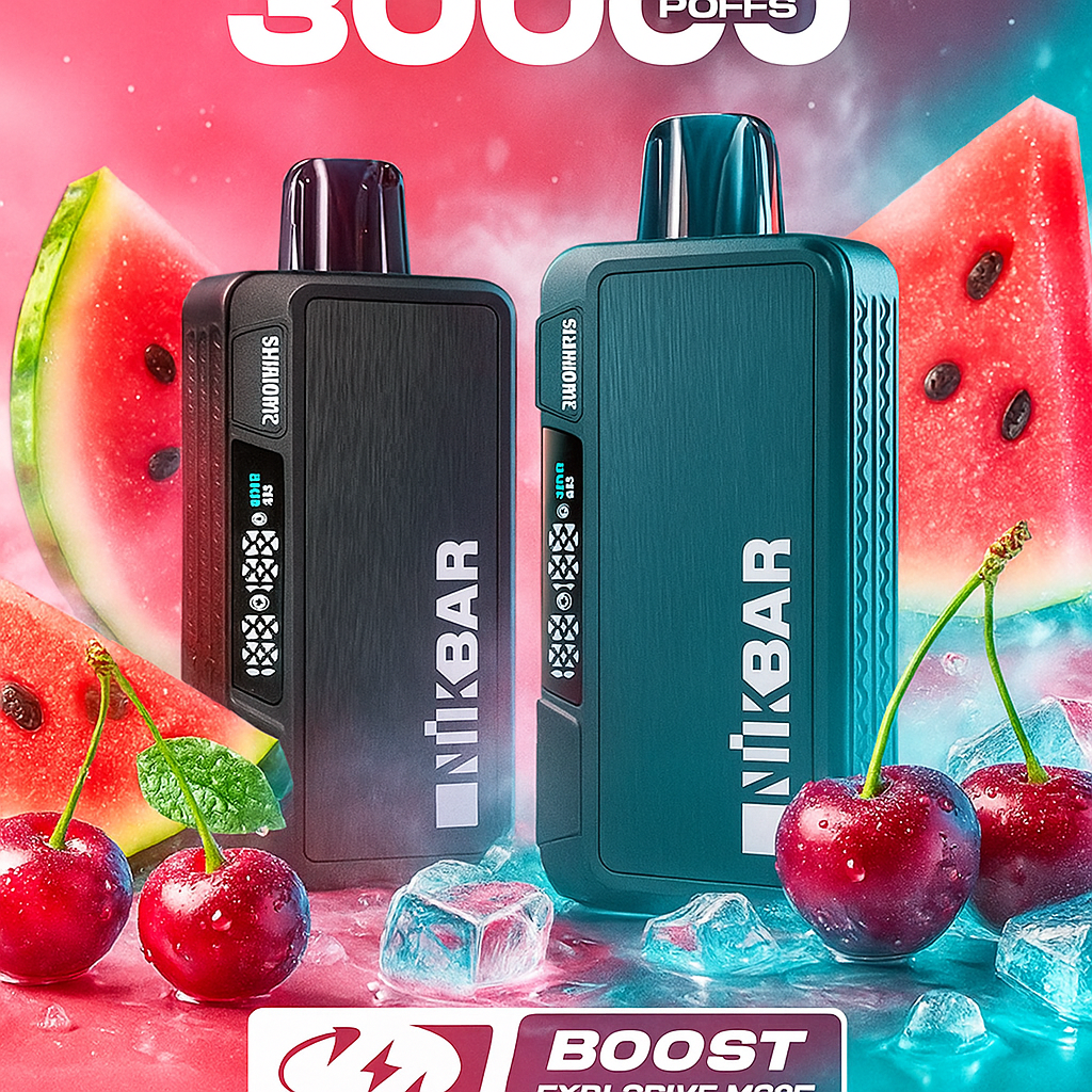 Pod descartable Nikbar 30000 Puffs Watermelon Cherry