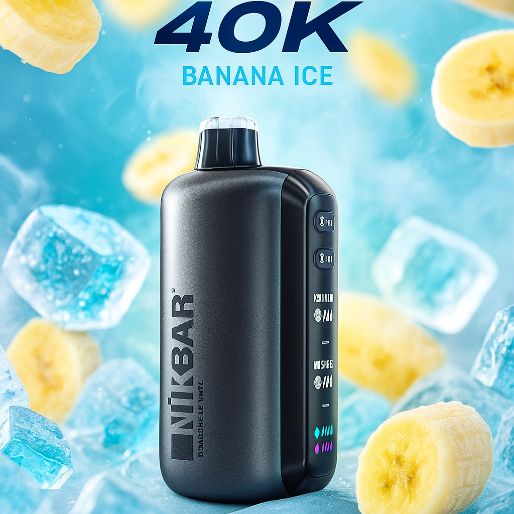 Pod descartable Nikbar Ice Baby 40000 Puffs Banana Ice