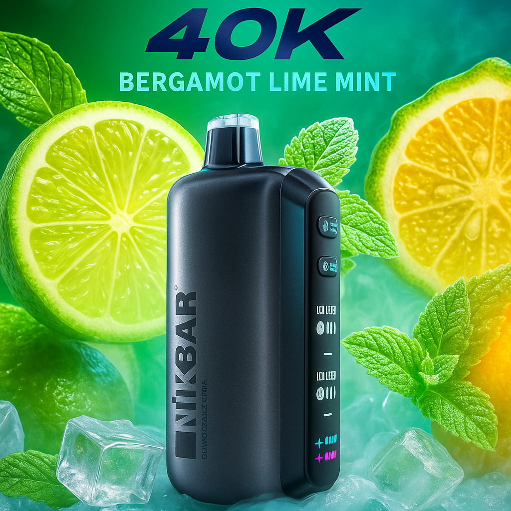 Pod descartable Nikbar Ice Baby 40000 Puffs Bergamot Lime Mint