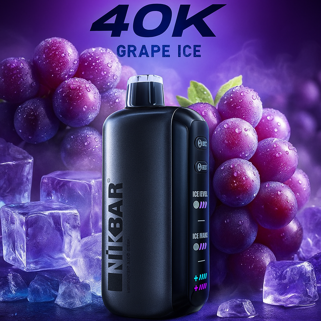 Pod descartable Nikbar Ice Baby 40000 Puffs Grape Ice