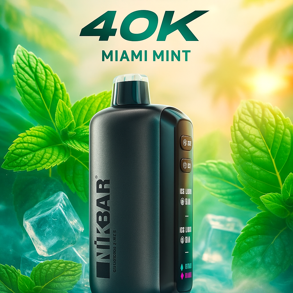 Pod descartable Nikbar Ice Baby 40000 Puffs Miami Mint