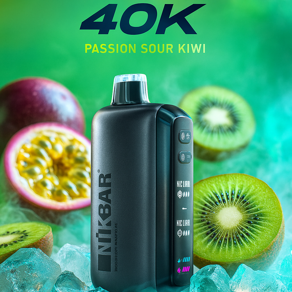 Pod descartable Nikbar Ice Baby 40000 Puffs Passion Sour Kiwi Ice