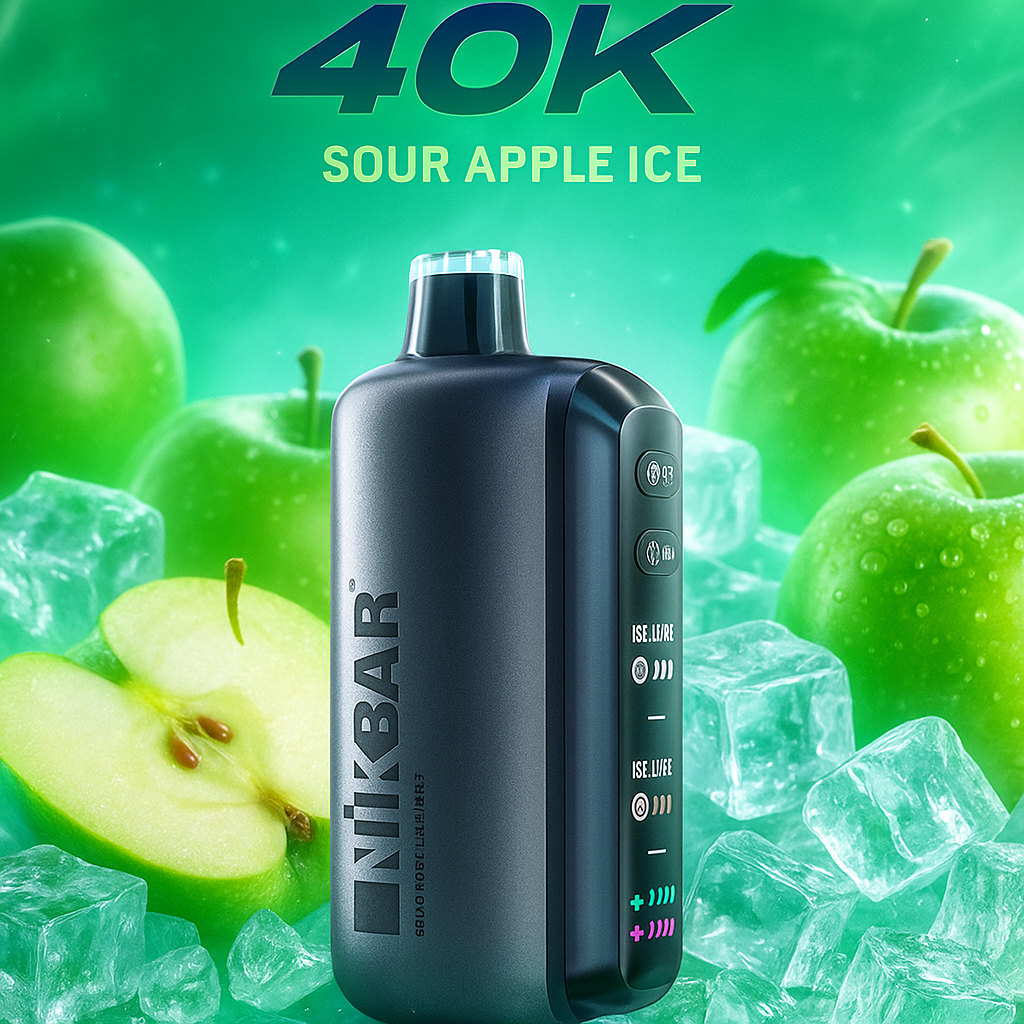 Pod descartable Nikbar Ice Baby 40000 Puffs Sour Apple Ice