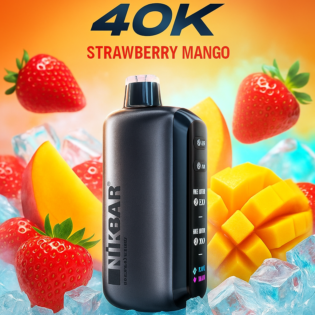 Pod descartable Nikbar Ice Baby 40000 Puffs Strawberry Mango