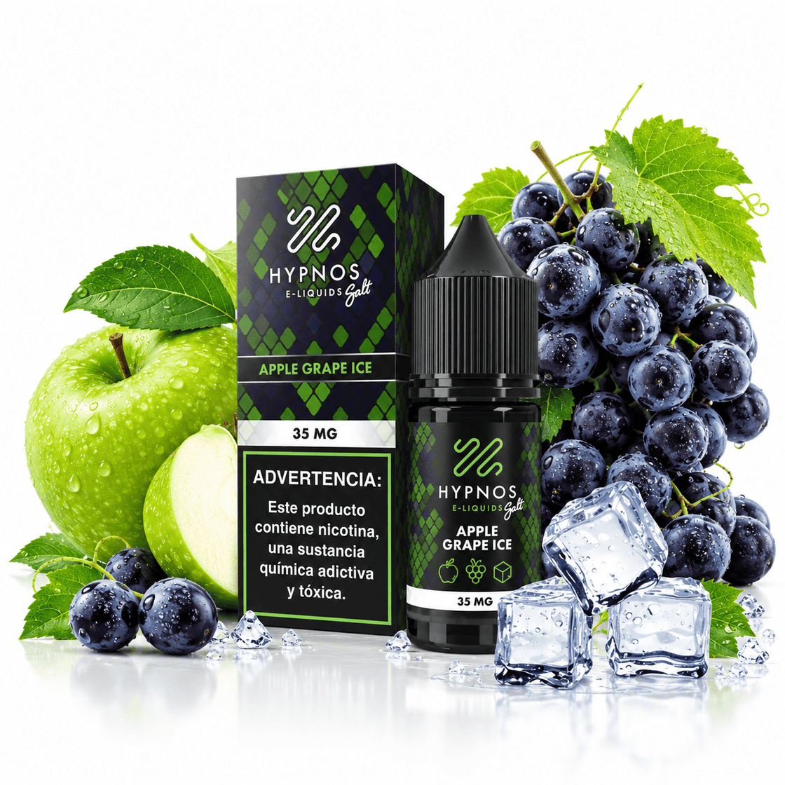 Líquido Hypnos Salt Nic Apple Grape Ice 30ml - Tienda Vapor