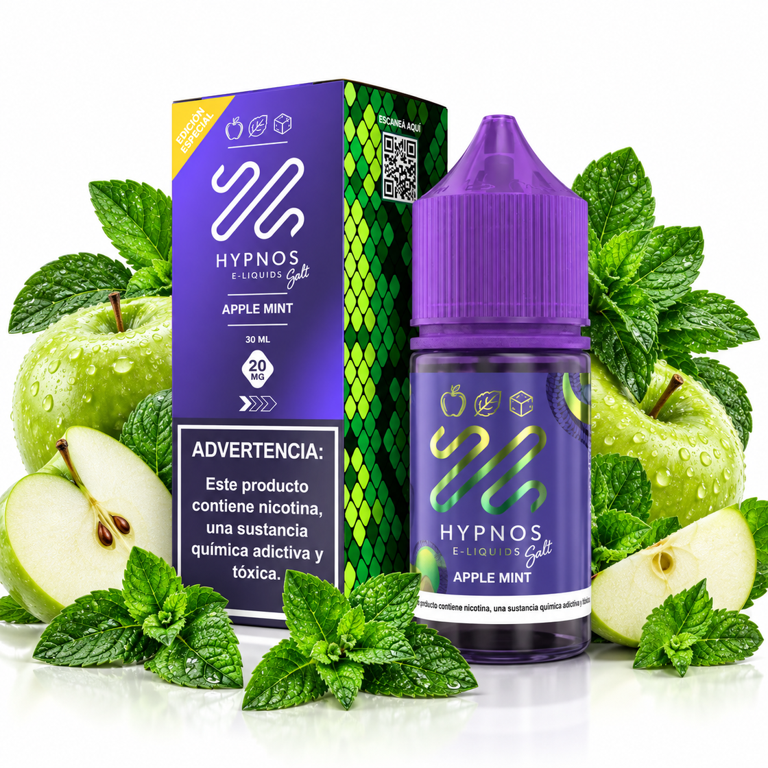Líquido Hypnos Salt Nic Apple Mint 30ml - Tienda Vapor