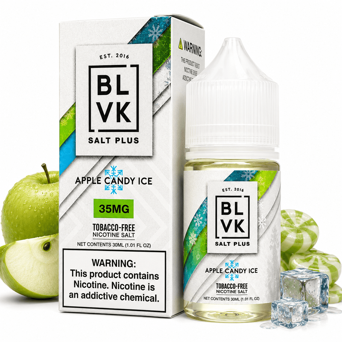 Líquido BLVK Salt Nic Plus Apple Candy Ice 30ml - Tienda Vapor