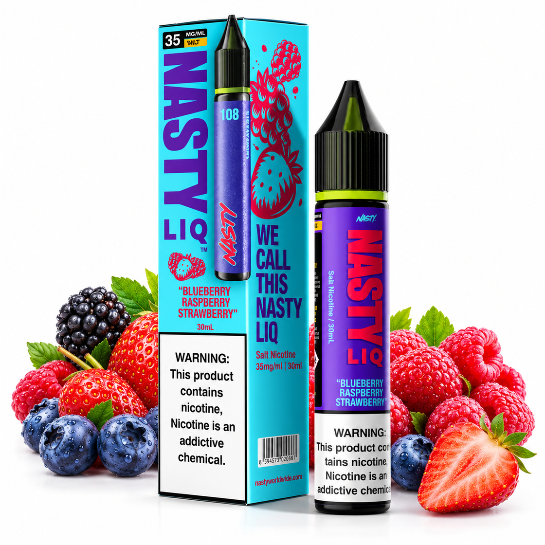 Liquido Nasty Salt Nic New Blueberry Raspberry Strawberry 30ml