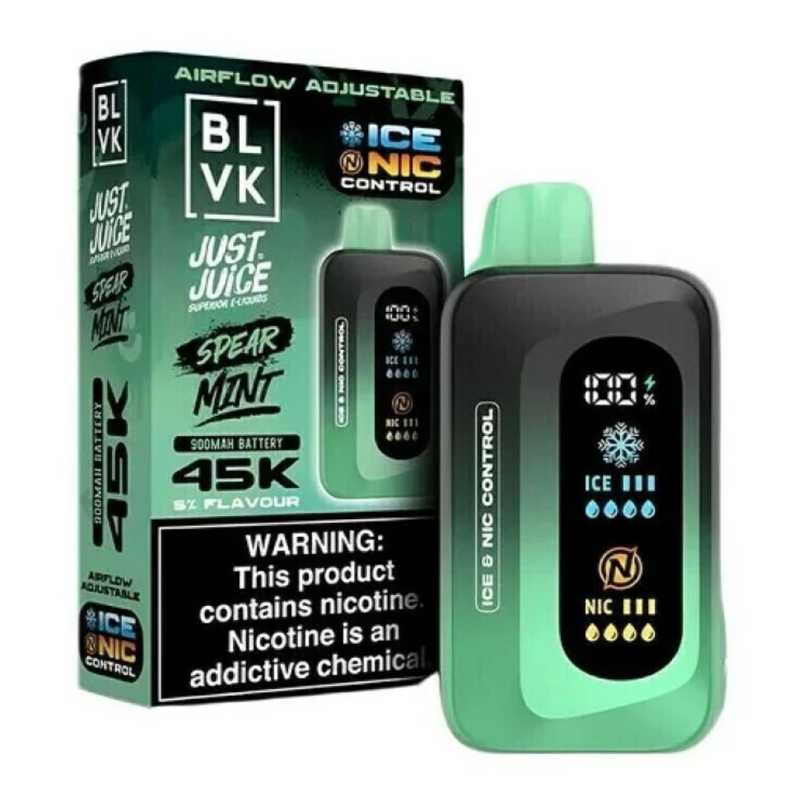 Pod descartable BLVK Just Juice 45000 puffs Spearmint