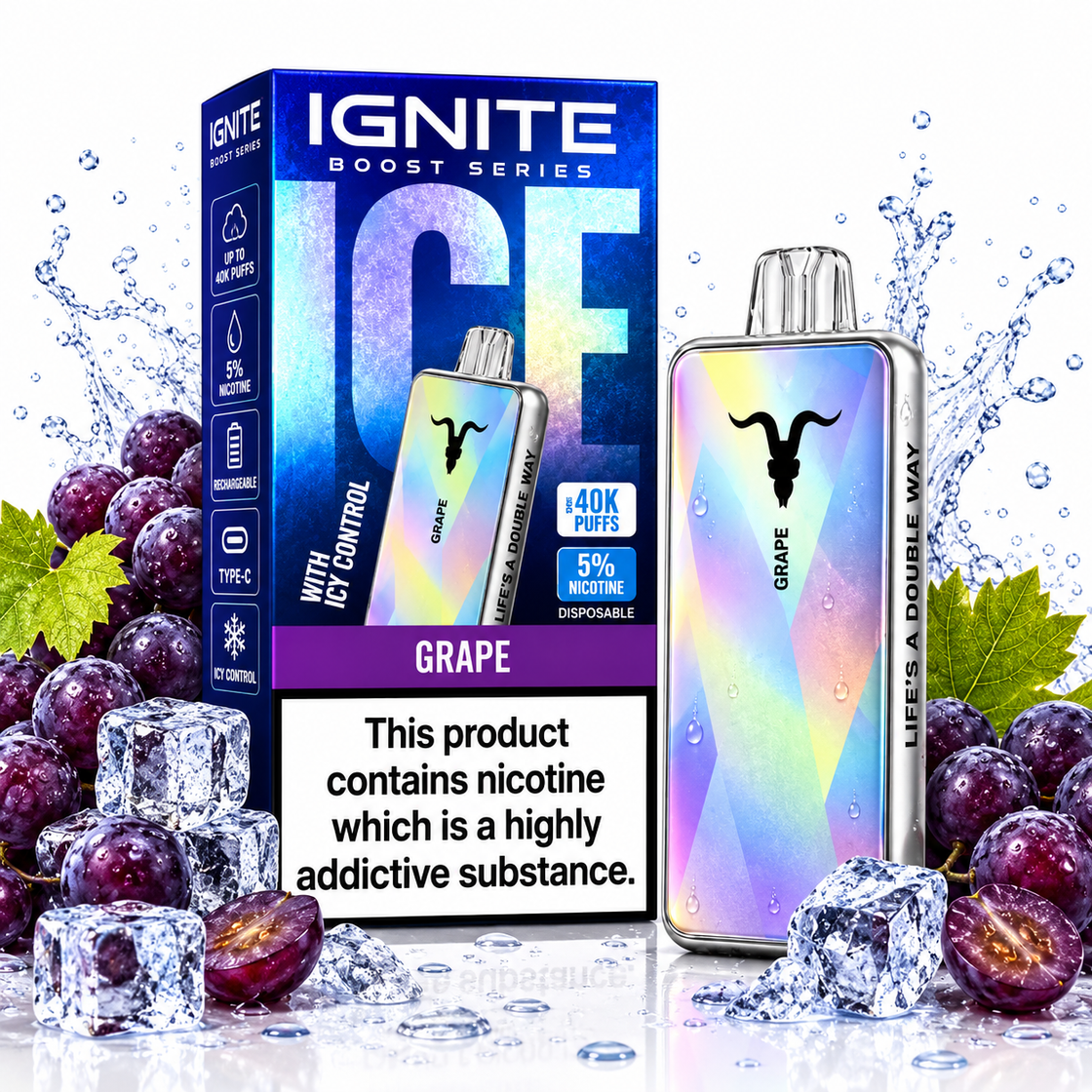 Pod descartable Ignite V400 Boost Series Ice Grape 40000 puffs