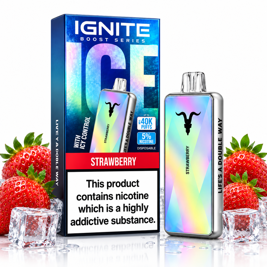 Pod descartable Ignite V400 Boost Series Ice Strawberry 40000 puffs
