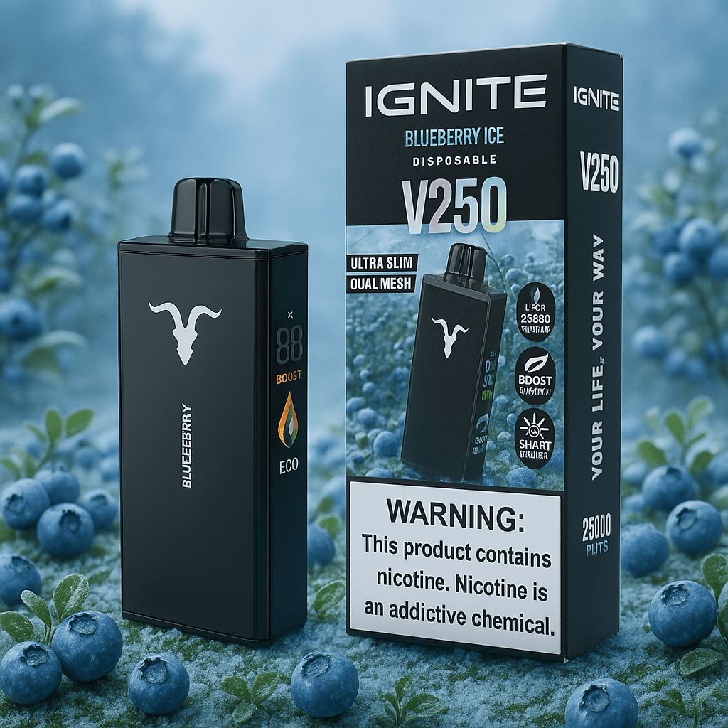 ignite v250 disposable vape Pod descartable Ignite V250 Blueberry Ice 25000 puffs