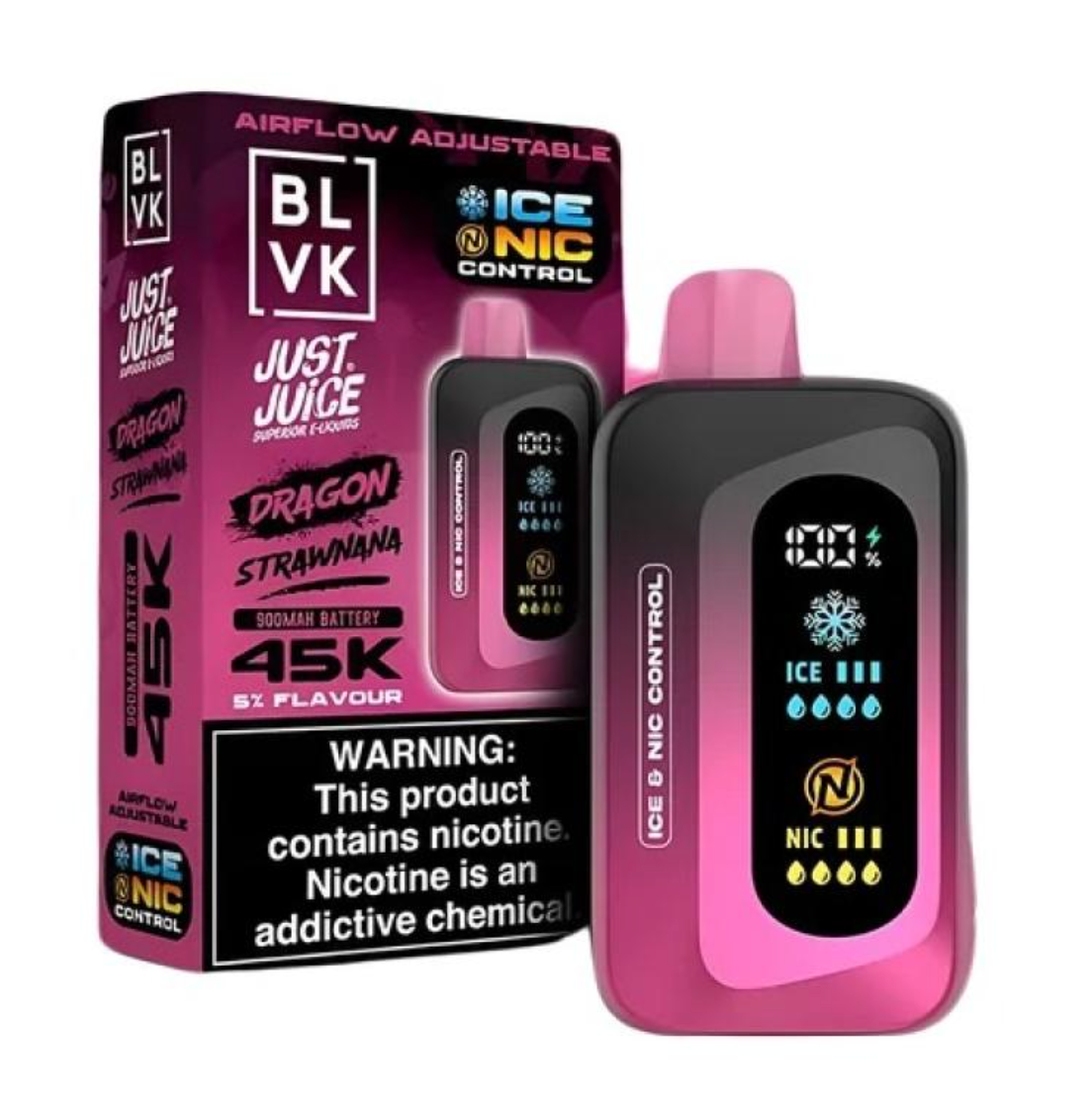 Pod descartable BLVK Just Juice 45000 puffs Dragon Strawnana