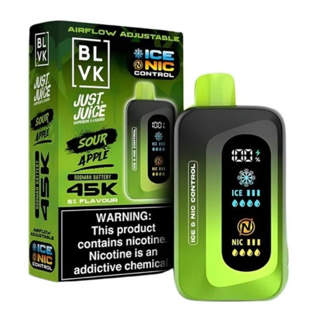 Pod descartable BLVK Just Juice 45000 puffs Green Apple