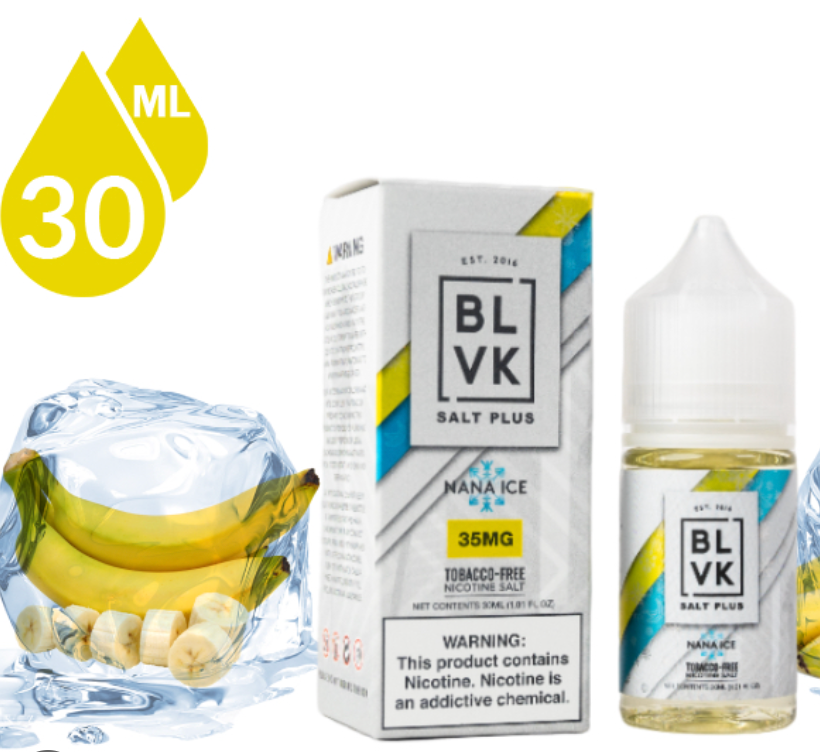 Líquido BLVK Salt Nic Plus Banana Ice 30ml - Tienda Vapor