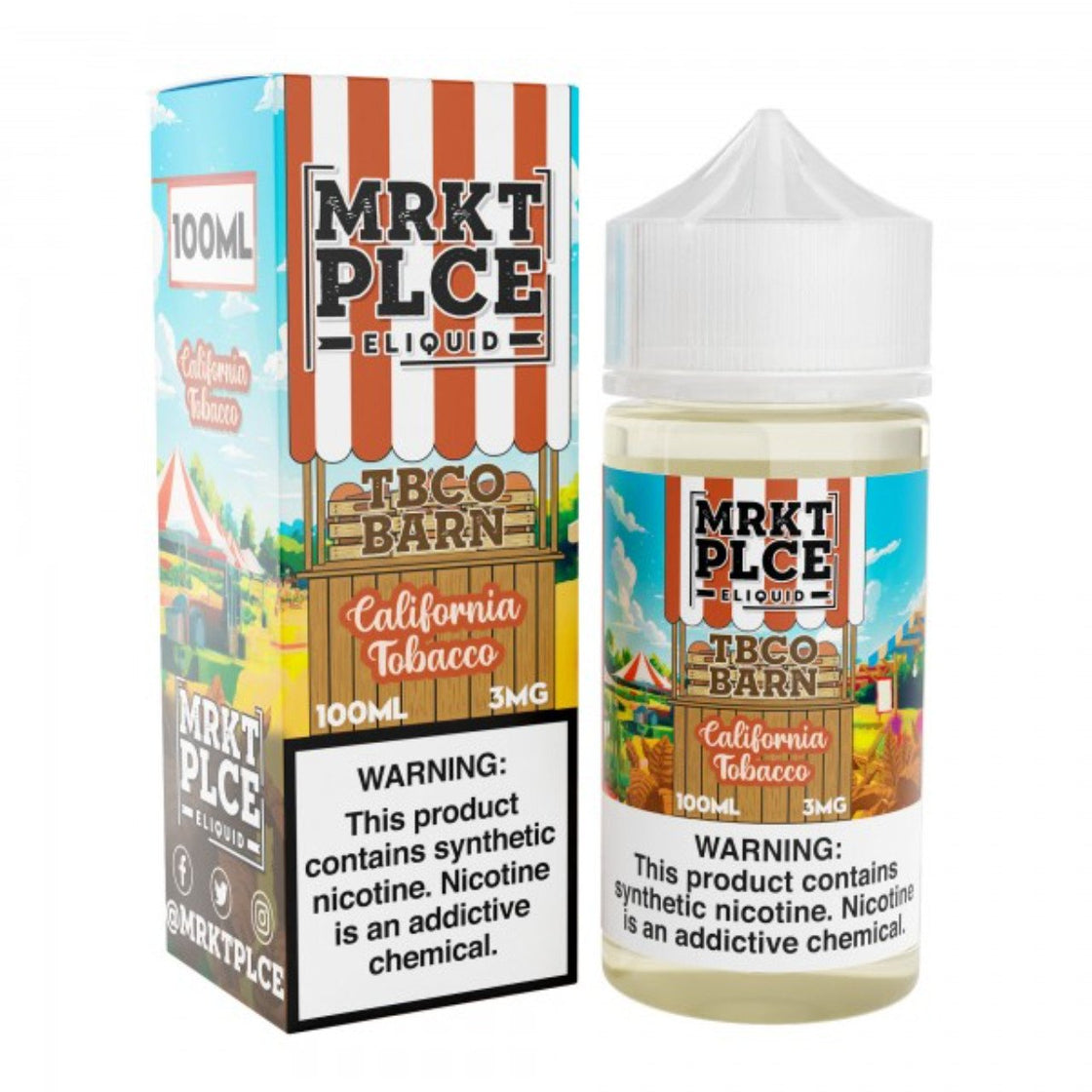 Líquido MRKTPLCE TBCO Barn California Tabaco 100ml E-Juice - Tienda Vapor