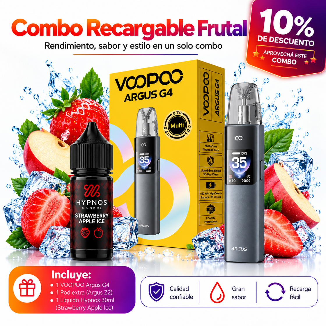 Combo Pod Recargable Frutal - Tienda Vapor