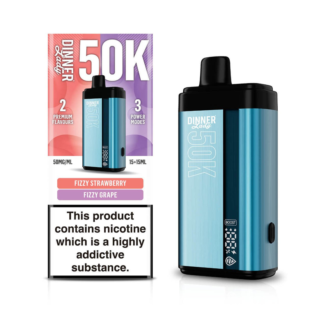 Pod descartable Dinner Lady Fizzy Strawberry / Fizzy Grape 50K Dual Flavor - Tienda Vapor