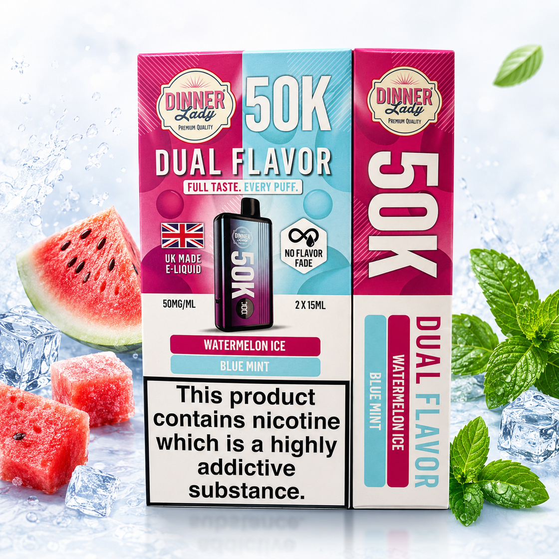 Pod descartable Dinner Lady Watermelon Ice / Blue Mint 50K Dual Flavor - Tienda Vapor