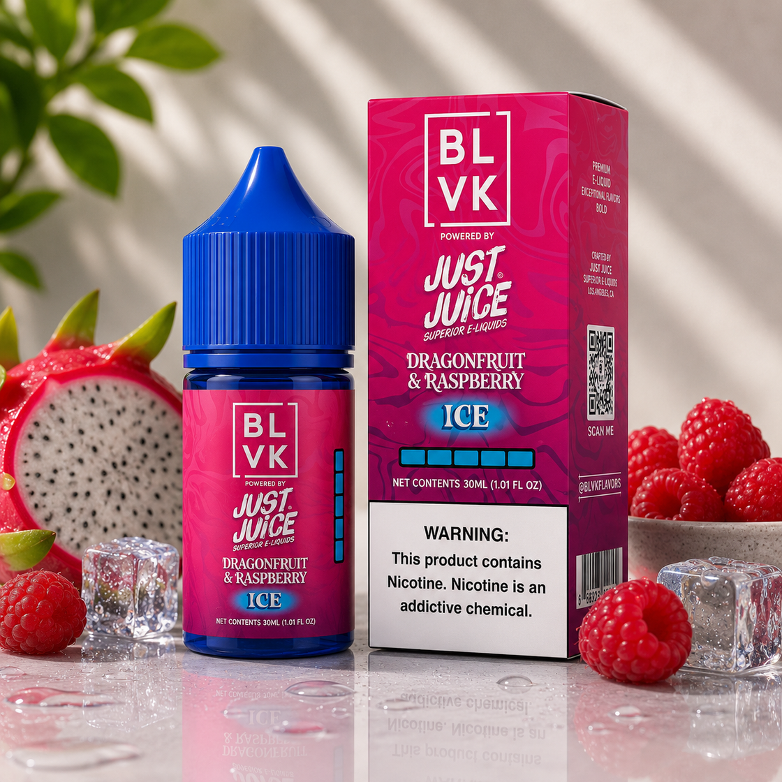 Líquido BLVK x Just Juice Salt Nic Dragonfruit Raspberry Ice 30ml - Tienda Vapor