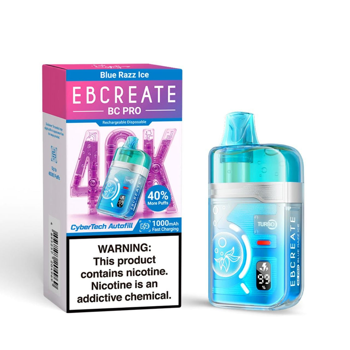 Pod Descartable Elfbar EBCreate 40K Blue Razz Ice - Tienda Vapor