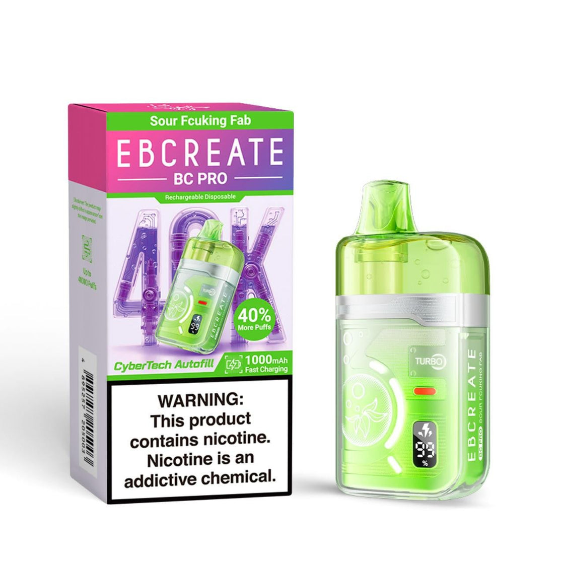 Pod Descartable Elfbar EBCreate 40K Sour Fcuking Fab - Tienda Vapor