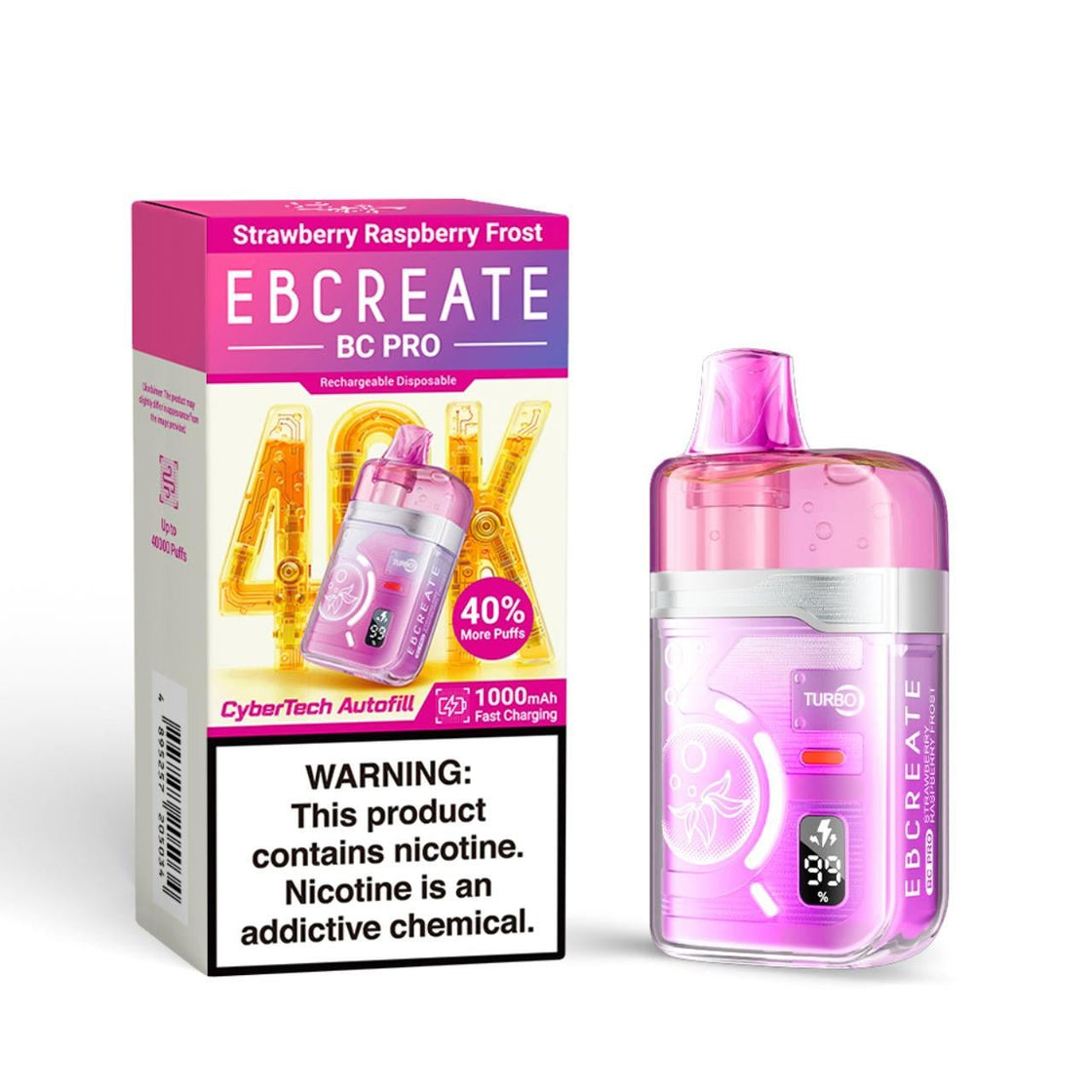 Pod Descartable Elfbar EBCreate 40K Strawberry Raspberry Frost - Tienda Vapor