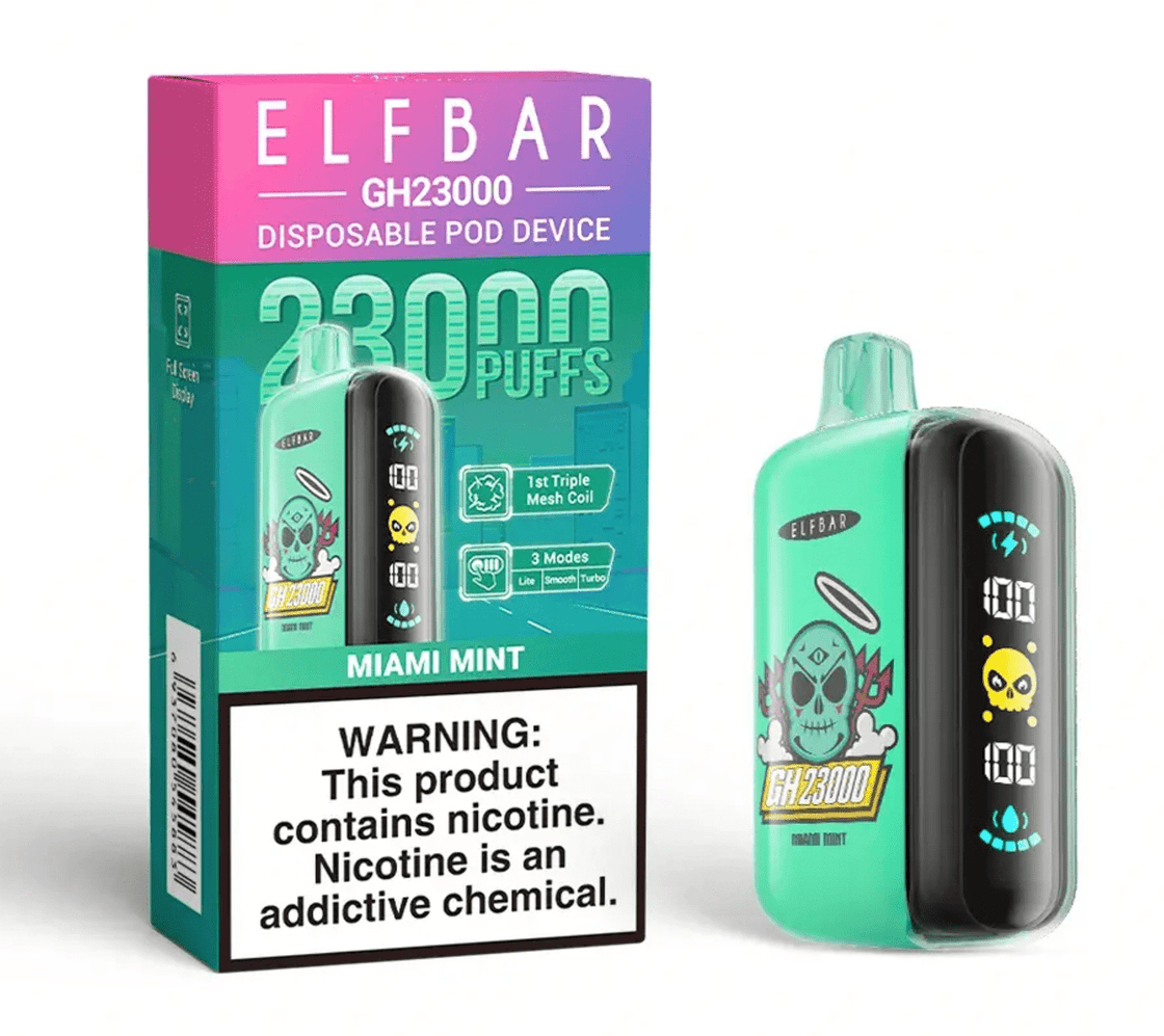 Pod descartable ElfBar Miami Mint GH23000 Puffs - Tienda Vapor