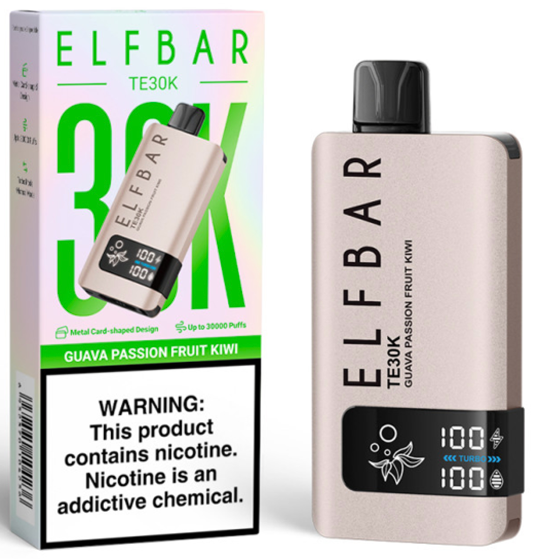 Pod descartable ElfBar TE30000 puffs Guava Passion fruit Kiwi - Tienda Vapor