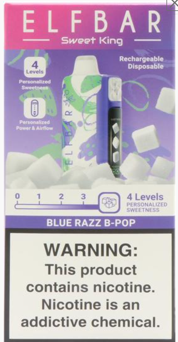 Pod descartable ElfBar Sweet King 40000 Puffs Blue Razz B-Pop - Tienda Vapor