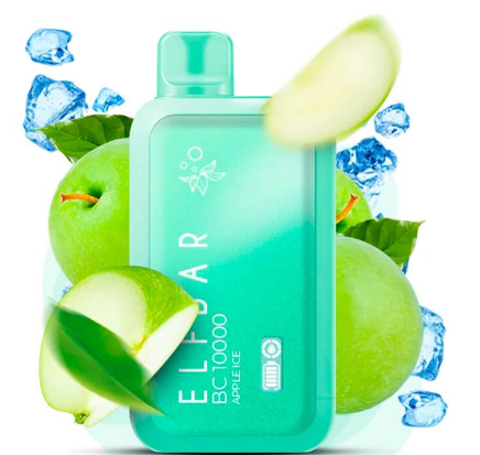 Pod descartable ElfBar Green Apple Ice BC10000 Puffs - Tienda Vapor