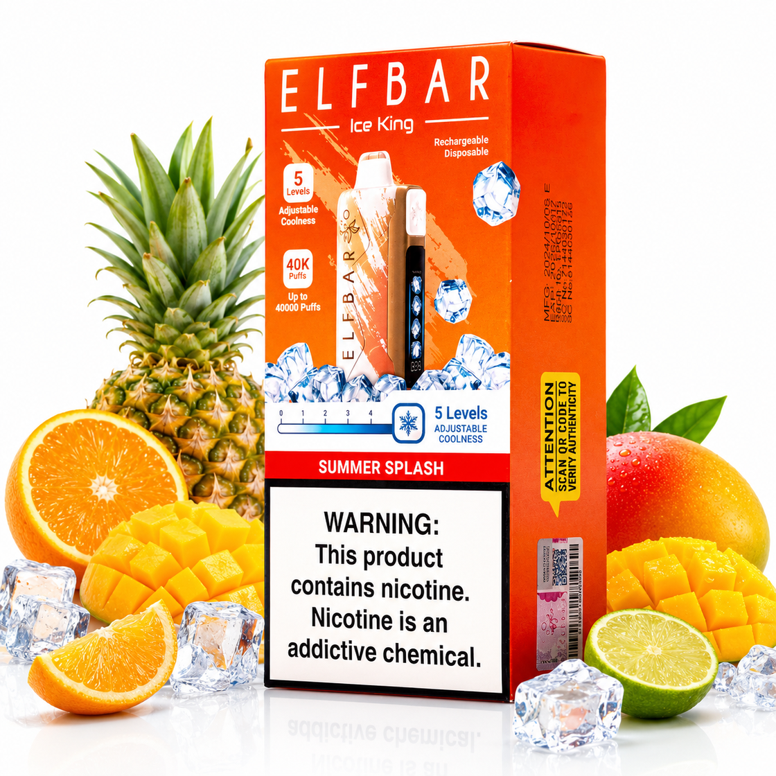 Pod descartable ElfBar Ice King 40000 Puffs Summer Splash - Tienda Vapor
