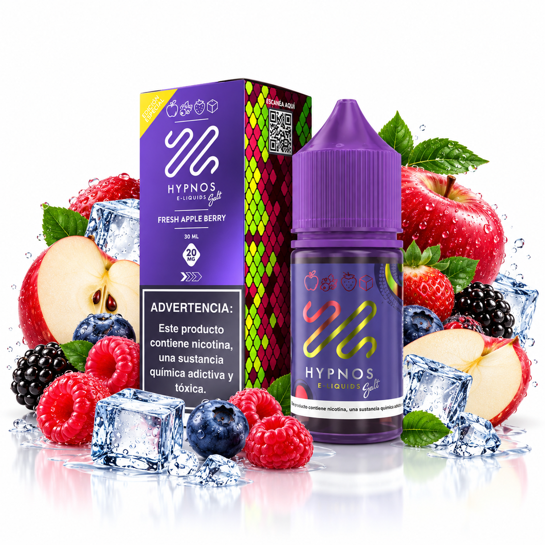 Líquido Hypnos Salt Nic Fresh Apple Berry 30ml - Tienda Vapor
