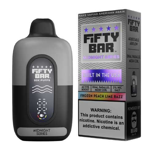 Pod descartable Fifty Bar White Series 20000 puffs Frozen Peach Lime Razz (origen USA)