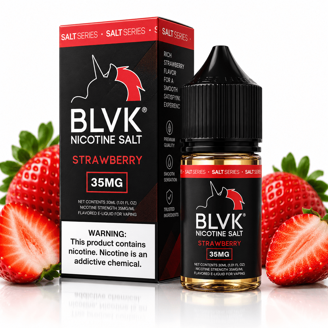 Líquido BLVK Salt Nic Strawberry 30ml - Tienda Vapor