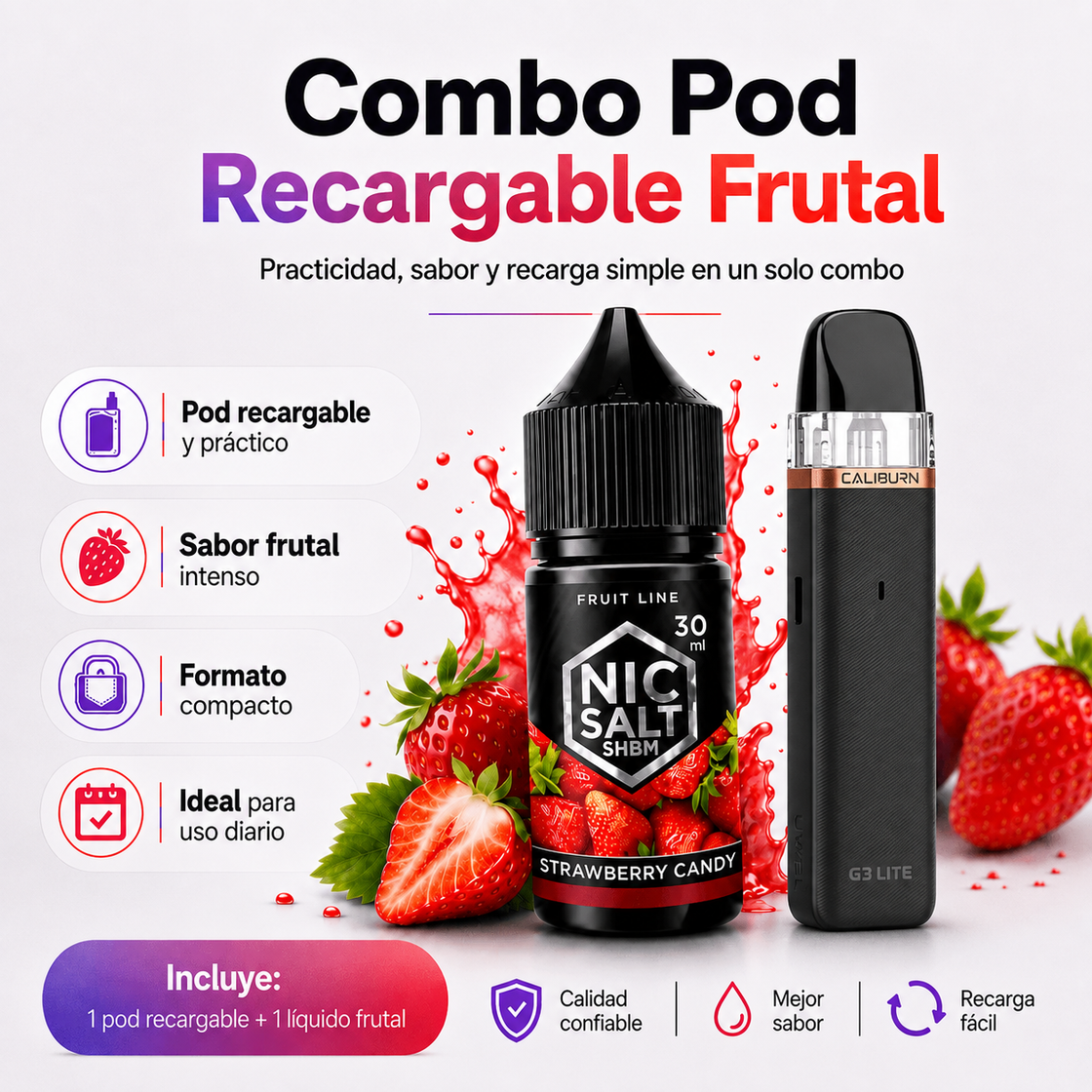Combo Pod Recargable Frutal