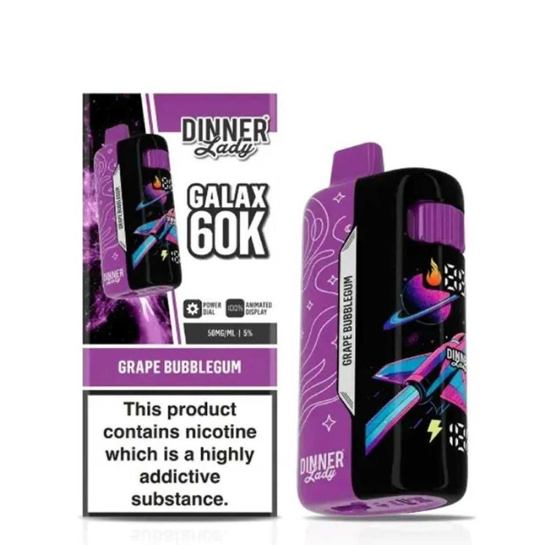 Pod descartable Dinner Lady Galax 60K Grape Bubblegum - Tienda Vapor