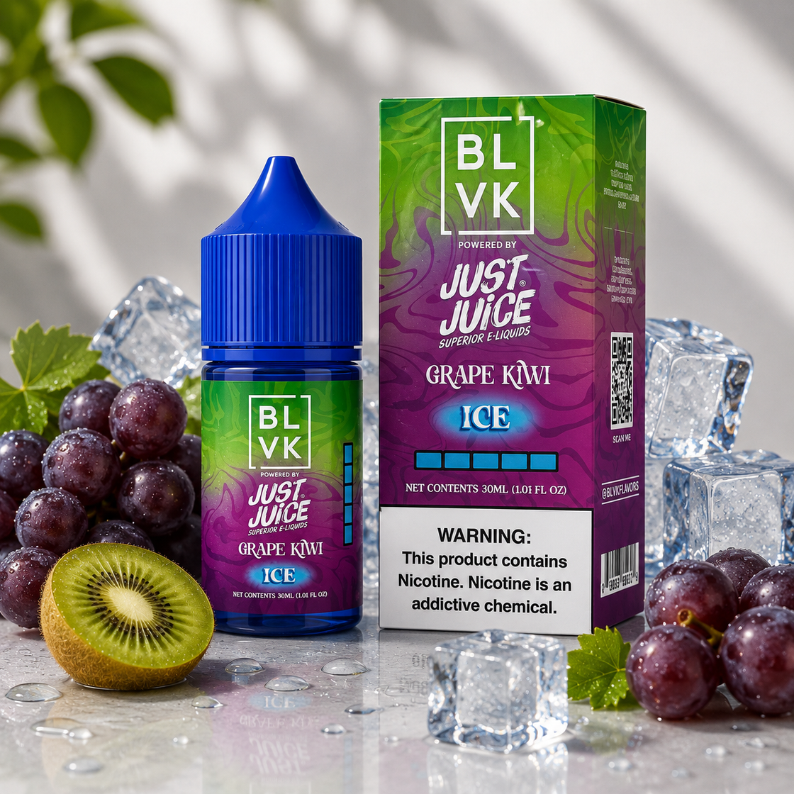 Líquido BLVK x Just Juice Salt Nic Grape Kiwi Ice 30ml - Tienda Vapor