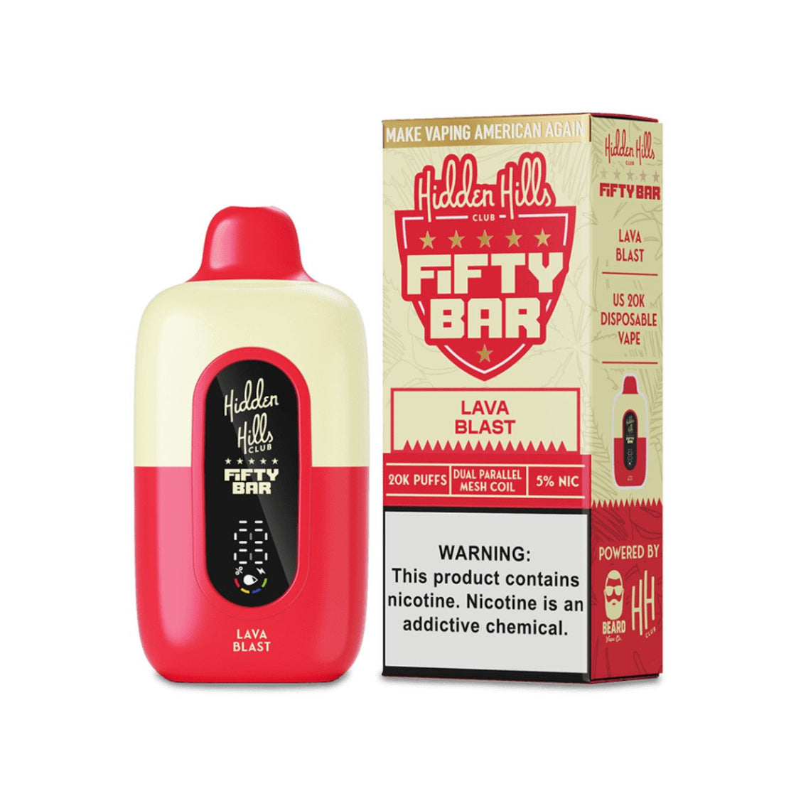 Pod descartable Fifty Bar Lava Blast 20000 puffs (origen USA) - Tienda Vapor