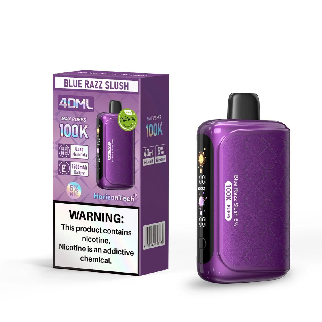 Pod descartable Horizon Tech 100k Blue Razz Slush 100.000 Puffs - Tienda Vapor