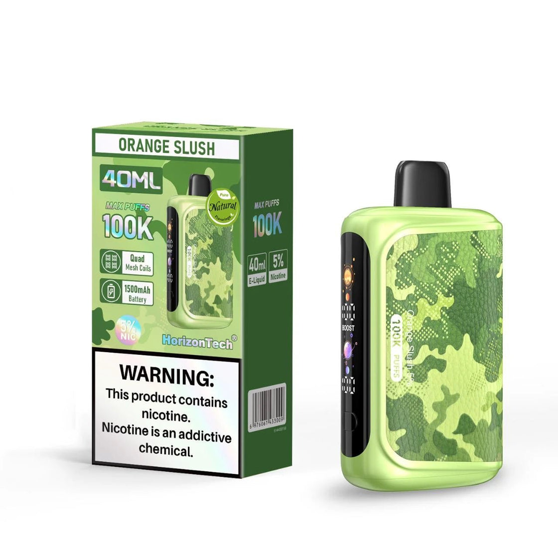 Pod descartable Horizon Tech 100k Orange Slush 100.000 Puffs - Tienda Vapor