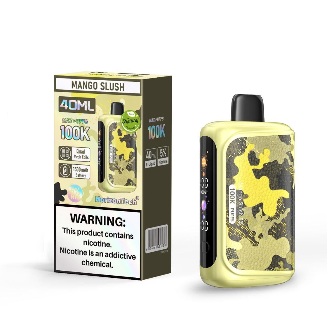 Pod descartable Horizon Tech 100k Mango Slush 100.000 Puffs - Tienda Vapor