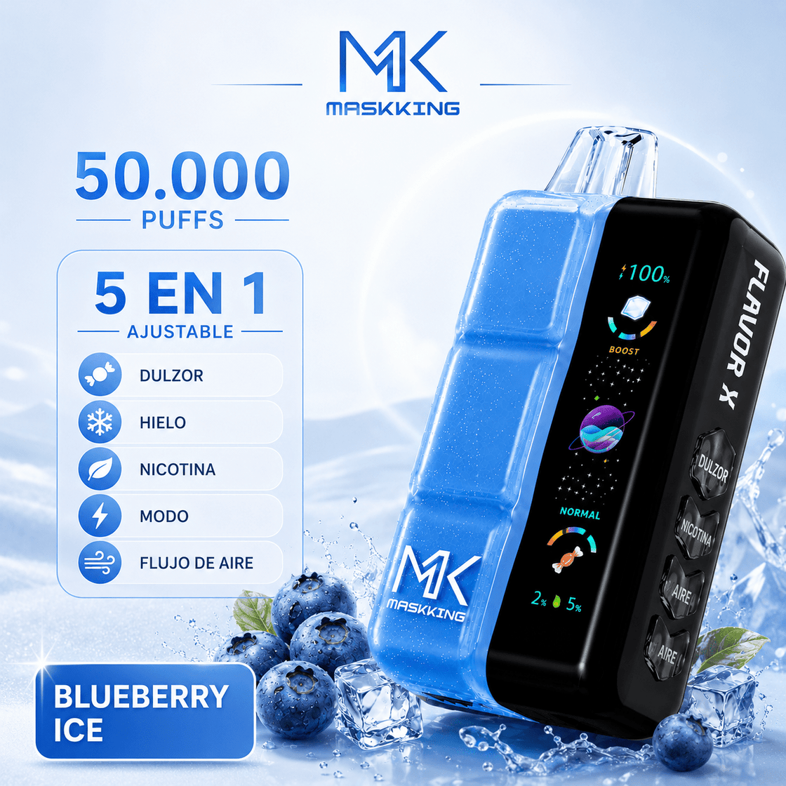 Pod descartable Maskking Flavor X 50000 Puffs Blueberry Ice - Tienda Vapor