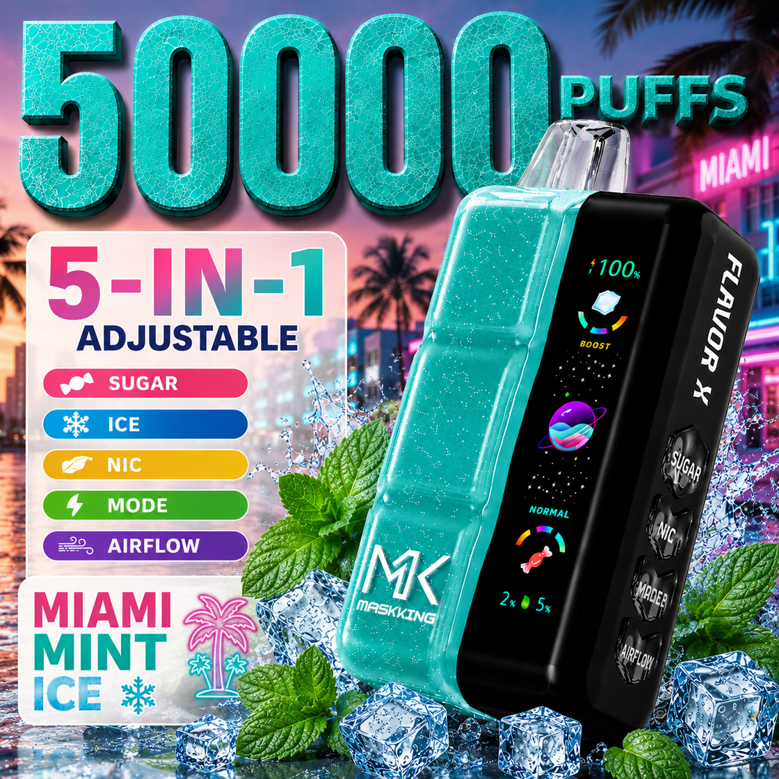 Pod descartable Maskking Flavor X 50000 Puffs Miami Mint - Tienda Vapor