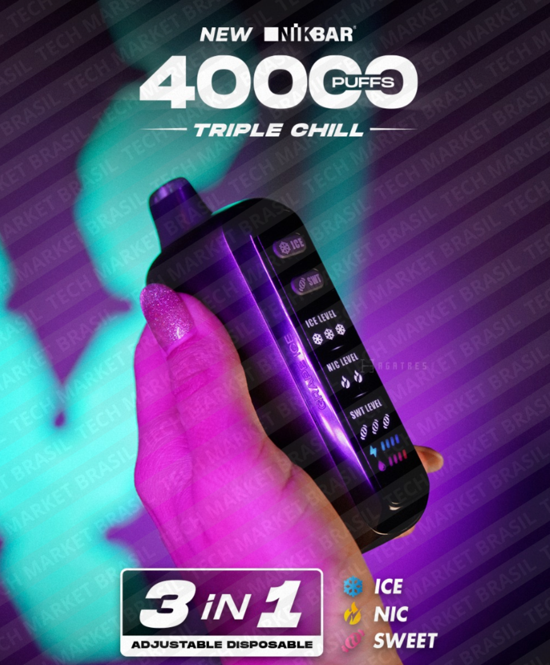 Pod descartable Nikbar Triple Chill 40000 Puffs
