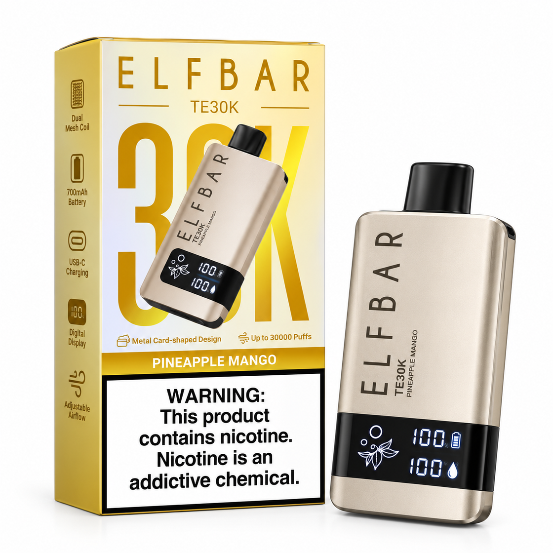 Pod descartable ElfBar TE30000 Puffs Pineapple Mango