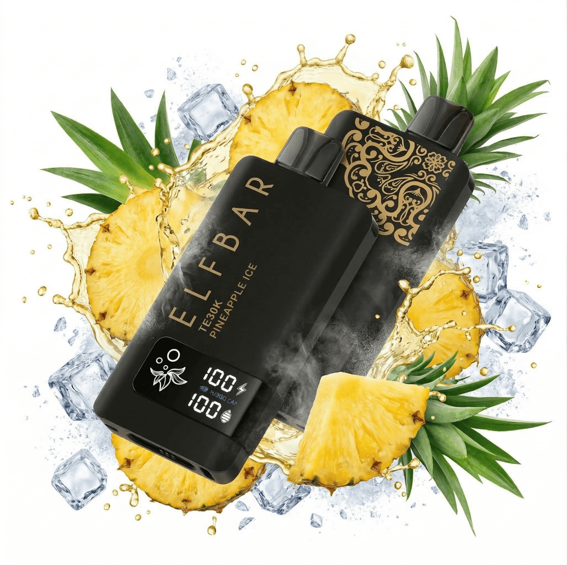 Pod descartable ElfBar TE30000 Puffs Black Gold Pineapple Ice - Tienda Vapor
