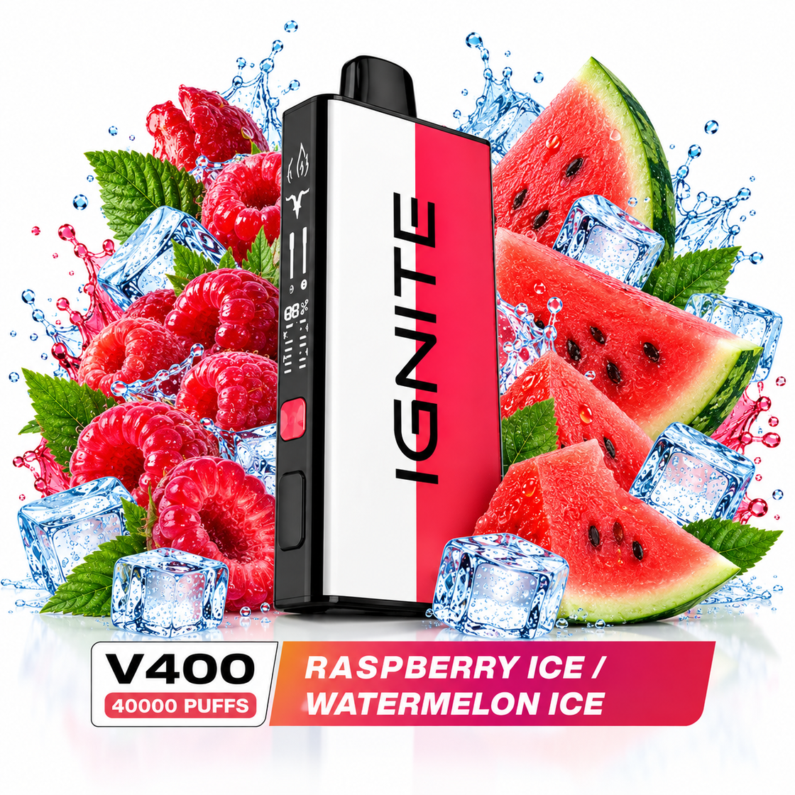 Pod descartable Ignite V400 40000 puffs Mix Raspberry Ice / Watermelon Ice