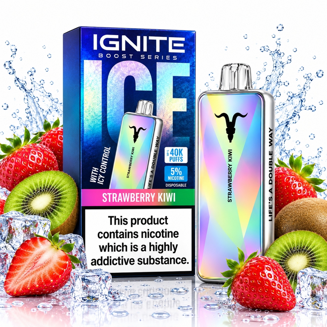Pod descartable Ignite V400 Boost Series Ice Strawberry Kiwi 40000 puffs